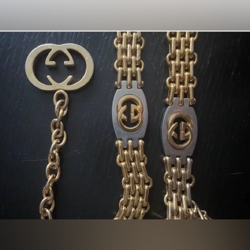 Gucci Gold and Silver Interlocking GG Chain Belt - Picture 16 of 16